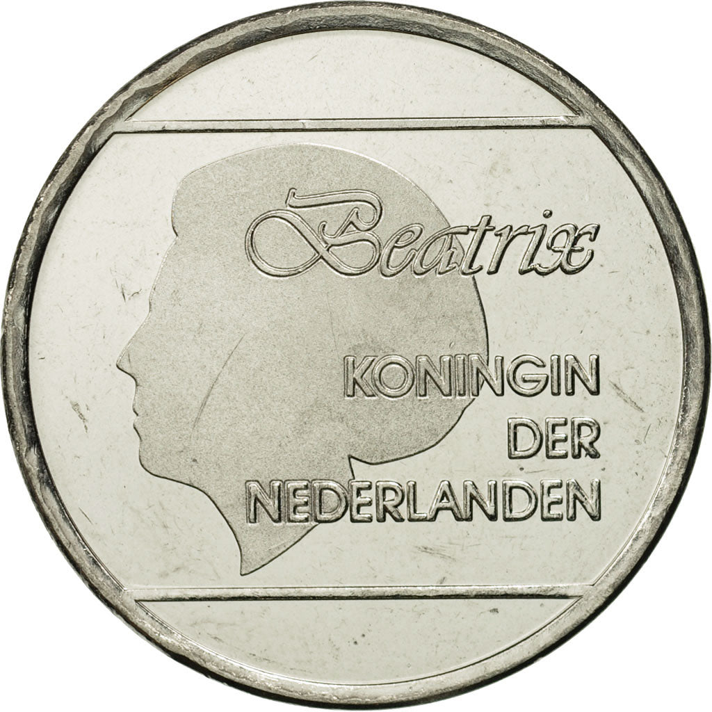 Aruba, Beatrix, Florin, 1986, Utrecht, MS(65-70), Nickel Bonded Steel, KM:5