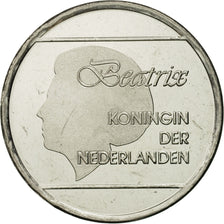 Aruba, Beatrix, Florin, 1986, Utrecht, MS(65-70), Nickel Bonded Steel, KM:5