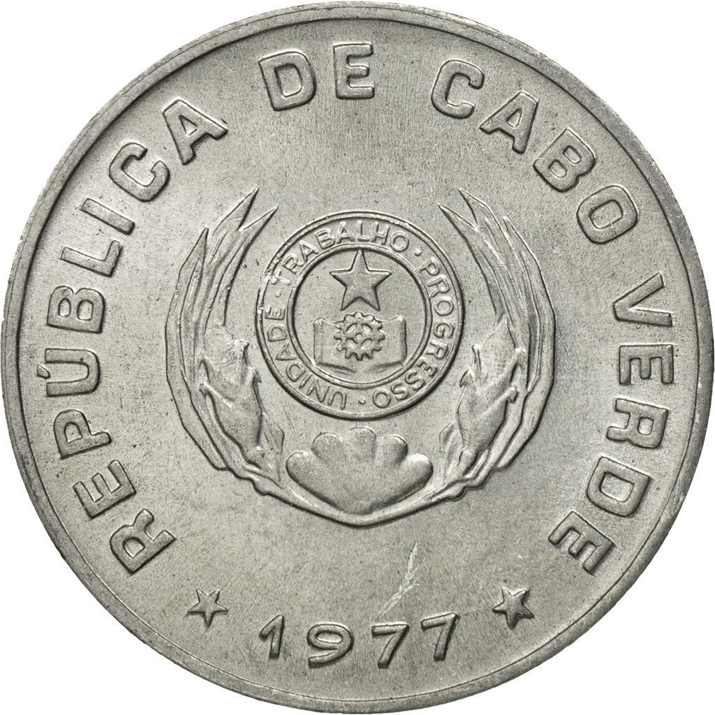 Cape Verde, 50 Centavos, 1977, MS(65-70), Aluminum, KM:16