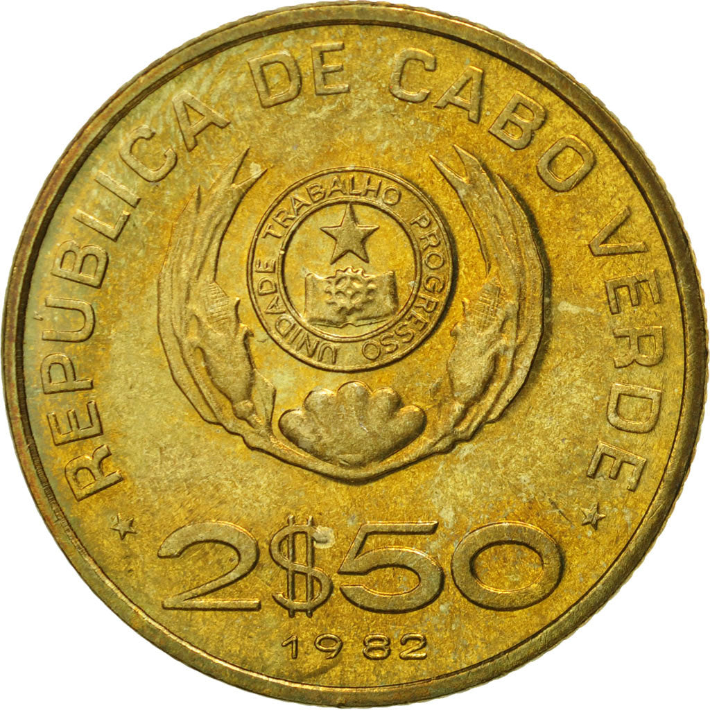 Coin, Cape Verde, 2-1/2 Escudos, 1982, MS(65-70), Nickel-Bronze, KM:18