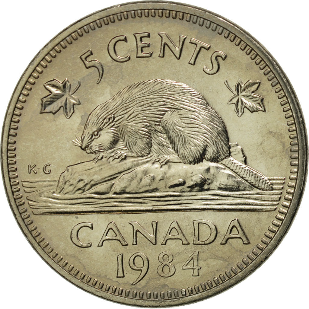Coin, Canada, Elizabeth II, 5 Cents, 1984, Royal Canadian Mint, Ottawa