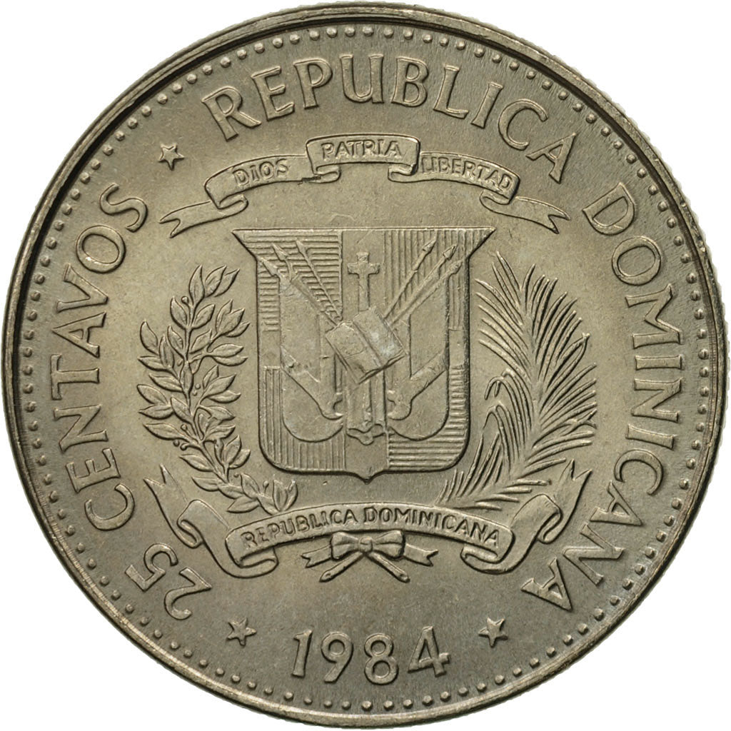 Repubblica domenicana, 25 Centavos, 1984, Dominican Republic Mint, Mexico City