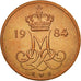 Coin, Denmark, Margrethe II, 5 Öre, 1984, Copenhagen, MS(65-70), Copper Clad