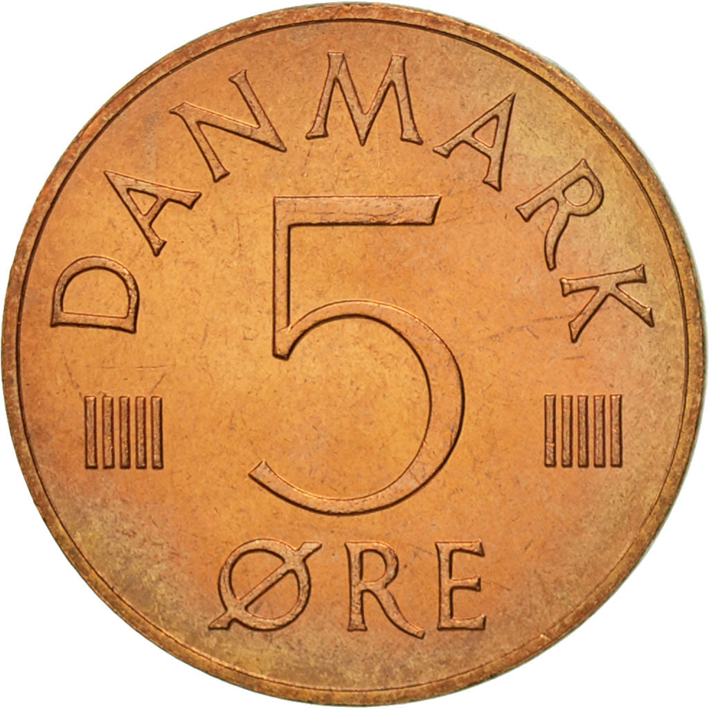 Coin, Denmark, Margrethe II, 5 Öre, 1984, Copenhagen, MS(65-70), Copper Clad