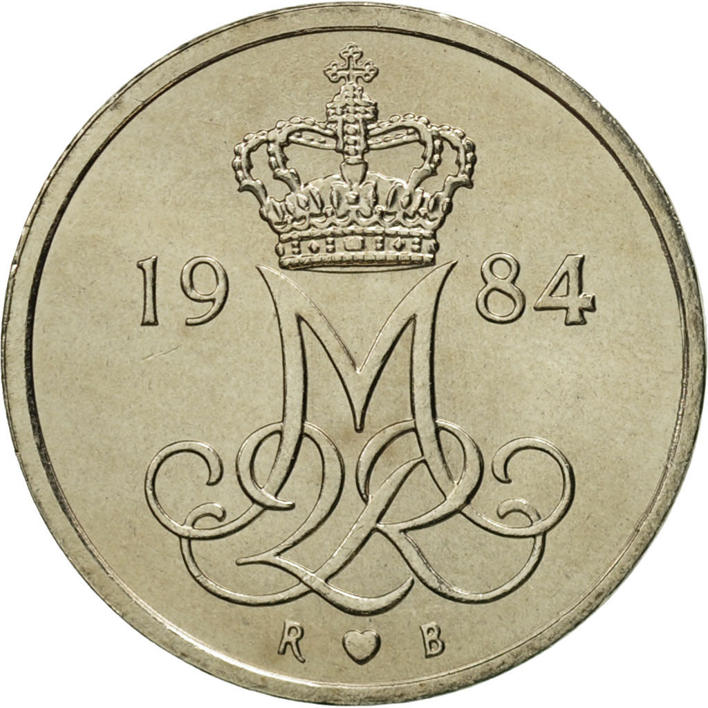 Coin, Denmark, Margrethe II, 10 Öre, 1984, Copenhagen, MS(65-70)