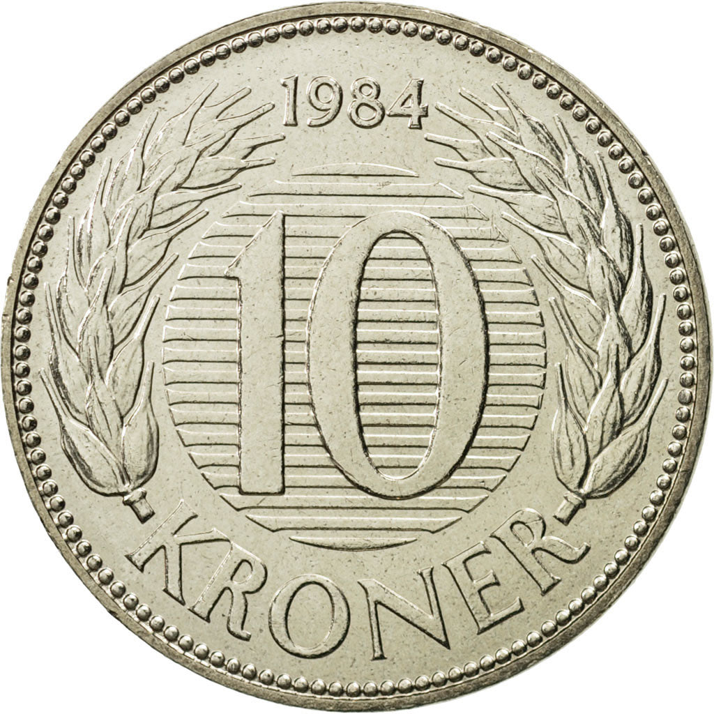Danemark, Margrethe II, 10 Kroner, 1984, Copenhagen, FDC, Copper-nickel