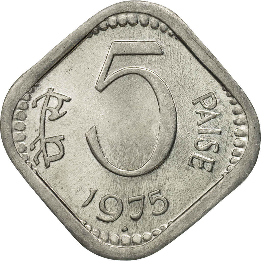 Munten, INDIAASE REPUBLIEK, 5 Paise, 1975, FDC, Aluminium, KM:18.6