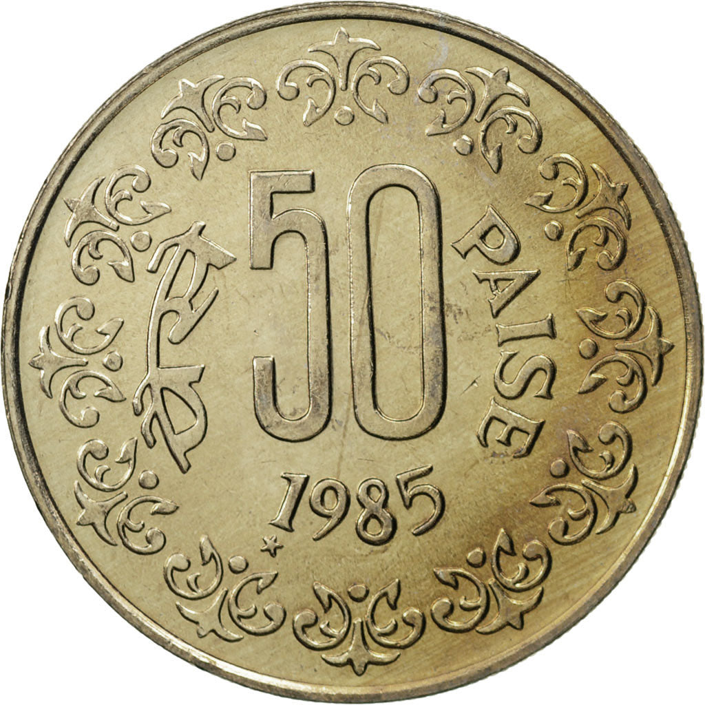 Coin, INDIA-REPUBLIC, 50 Paise, 1985, MS(65-70), Copper-nickel, KM:65