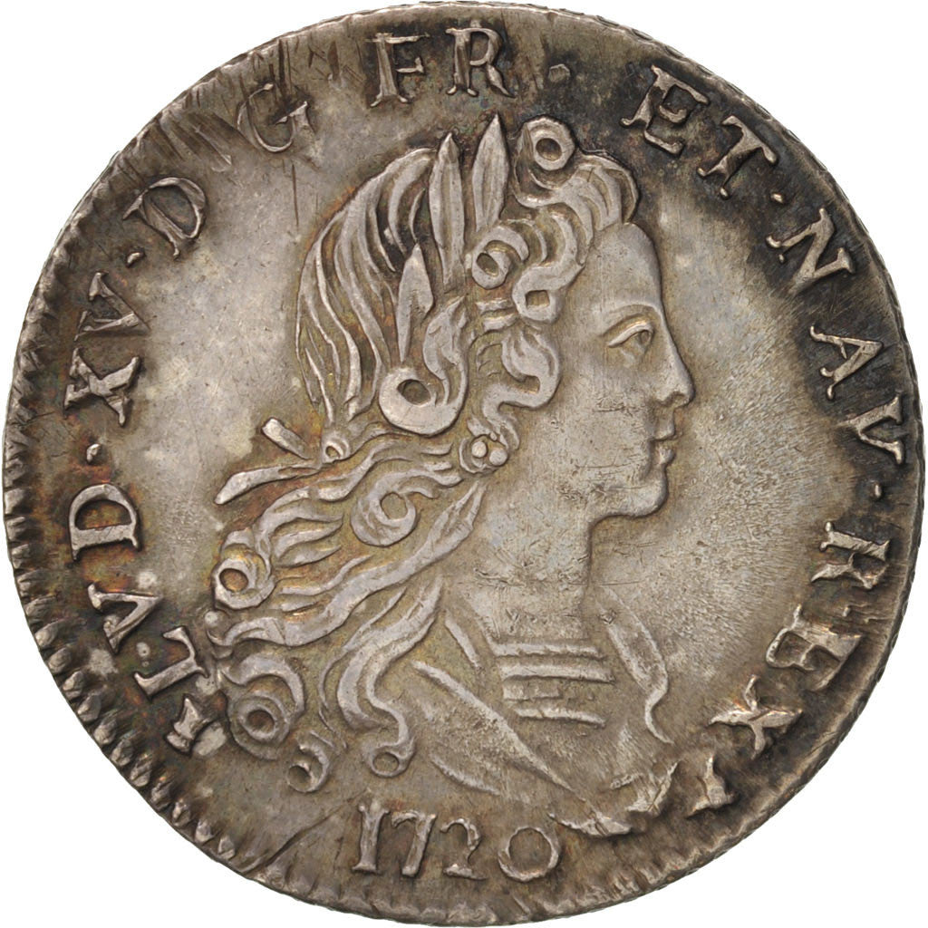Coin, France, Louis XV, Petit Louis d'argent (3 livres), 1/3 Ecu, 1720, Rennes