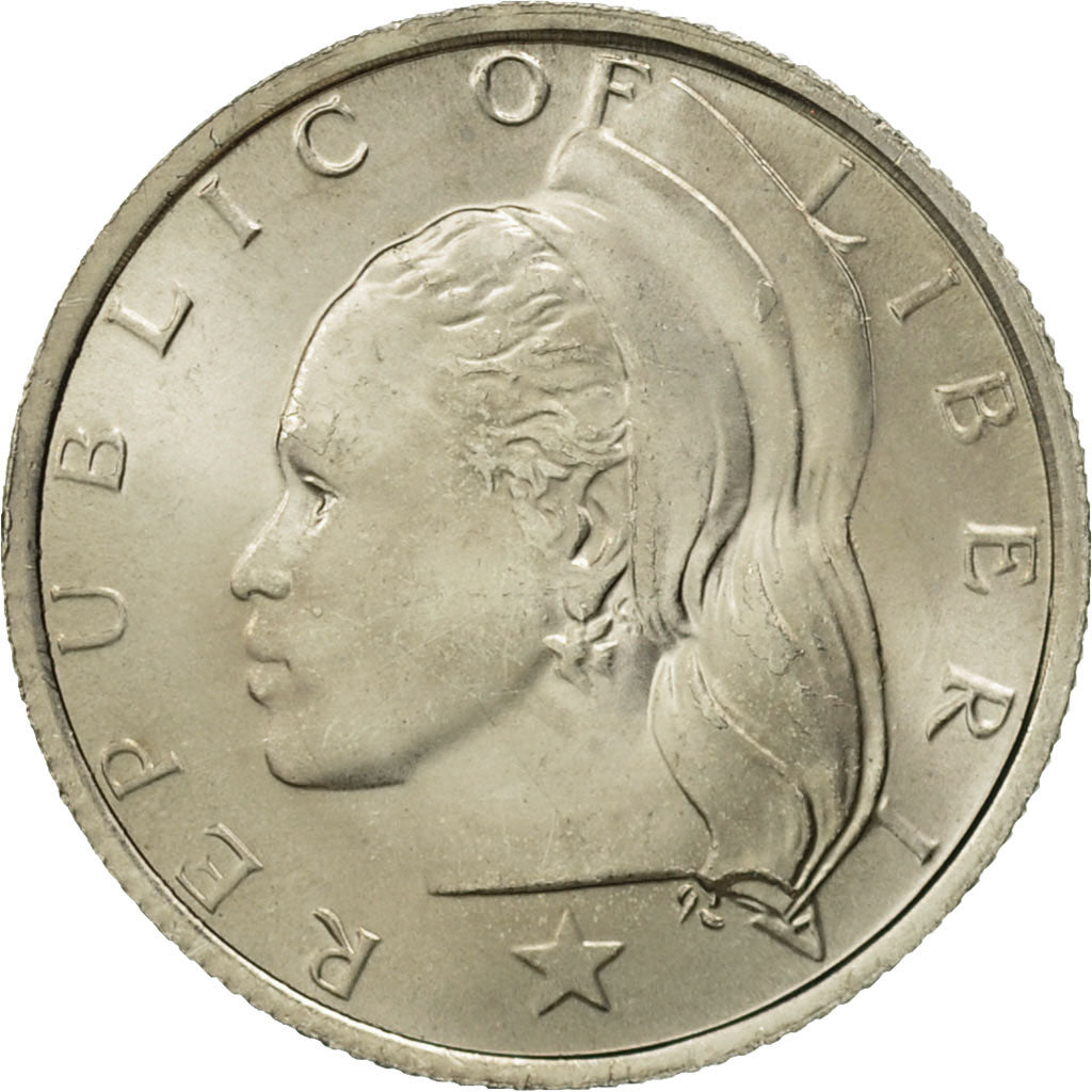 Liberia, 10 Cents, 1984, MS(65-70), Copper-nickel, KM:15a.2