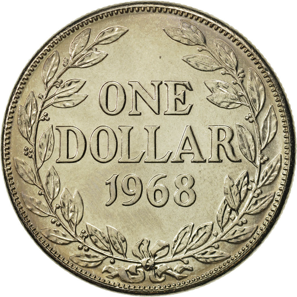 Liberia, Dollar, 1968, MS(65-70), Copper-nickel, KM:18a.2