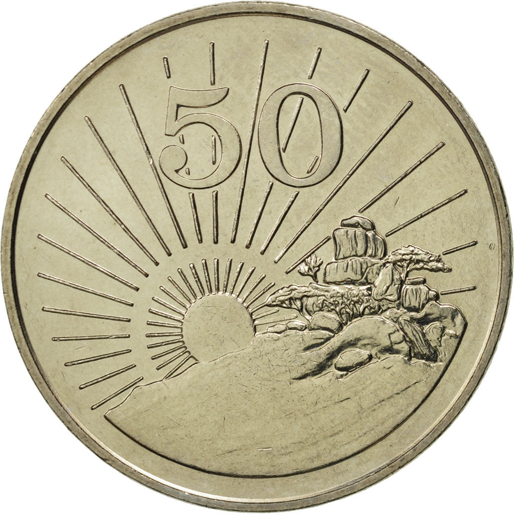 Coin, Zimbabwe, 50 Cents, 1980, MS(65-70), Copper-nickel, KM:5