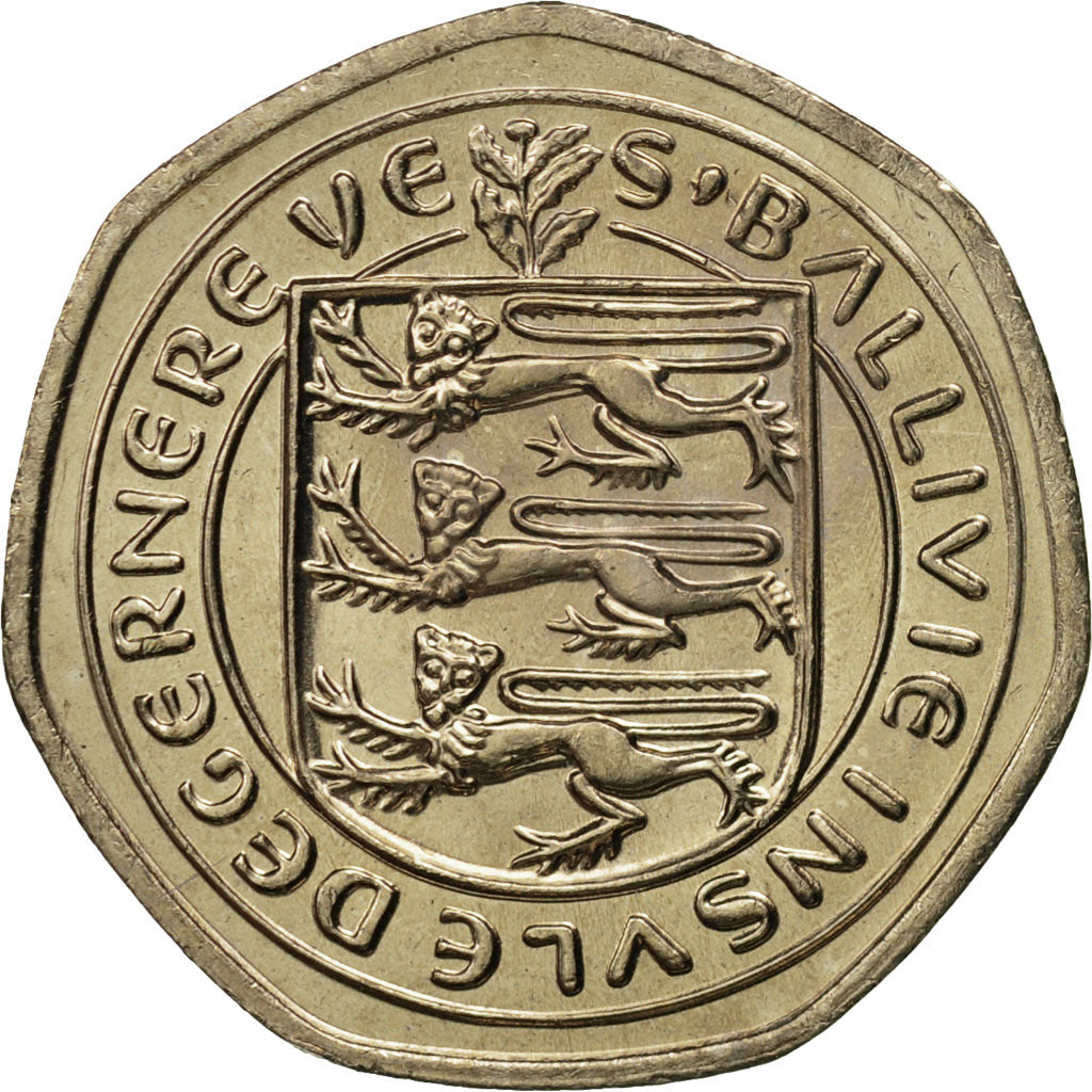Coin, Guernsey, Elizabeth II, 20 Pence, 1982, Heaton, MS(65-70), Copper-nickel