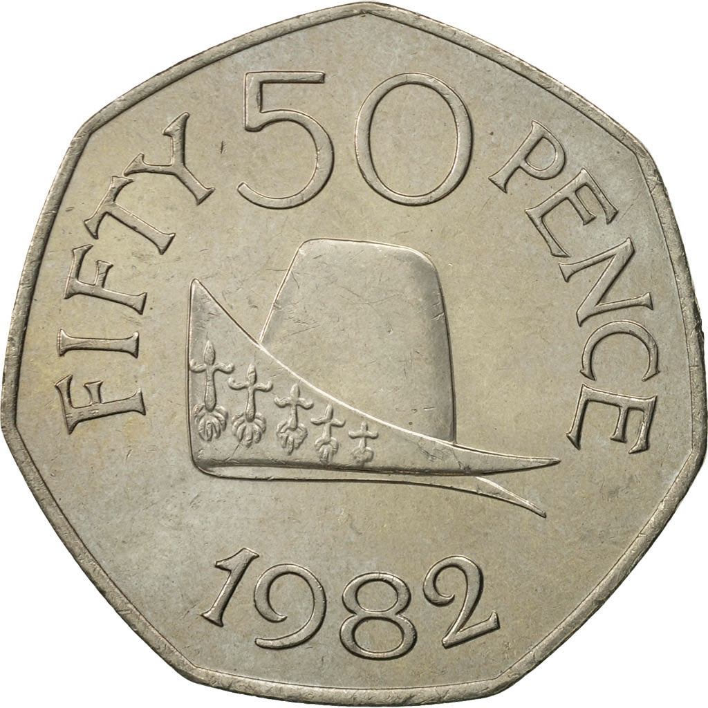 Guernsey, Elizabeth II, 50 Pence, 1982, Heaton, MS(65-70), Copper-nickel, KM:34