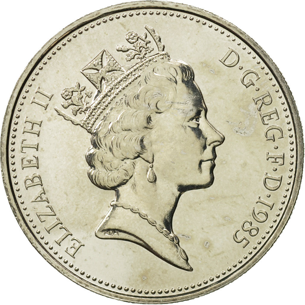 Coin, Great Britain, Elizabeth II, 5 Pence, 1985, MS(65-70), Copper-nickel