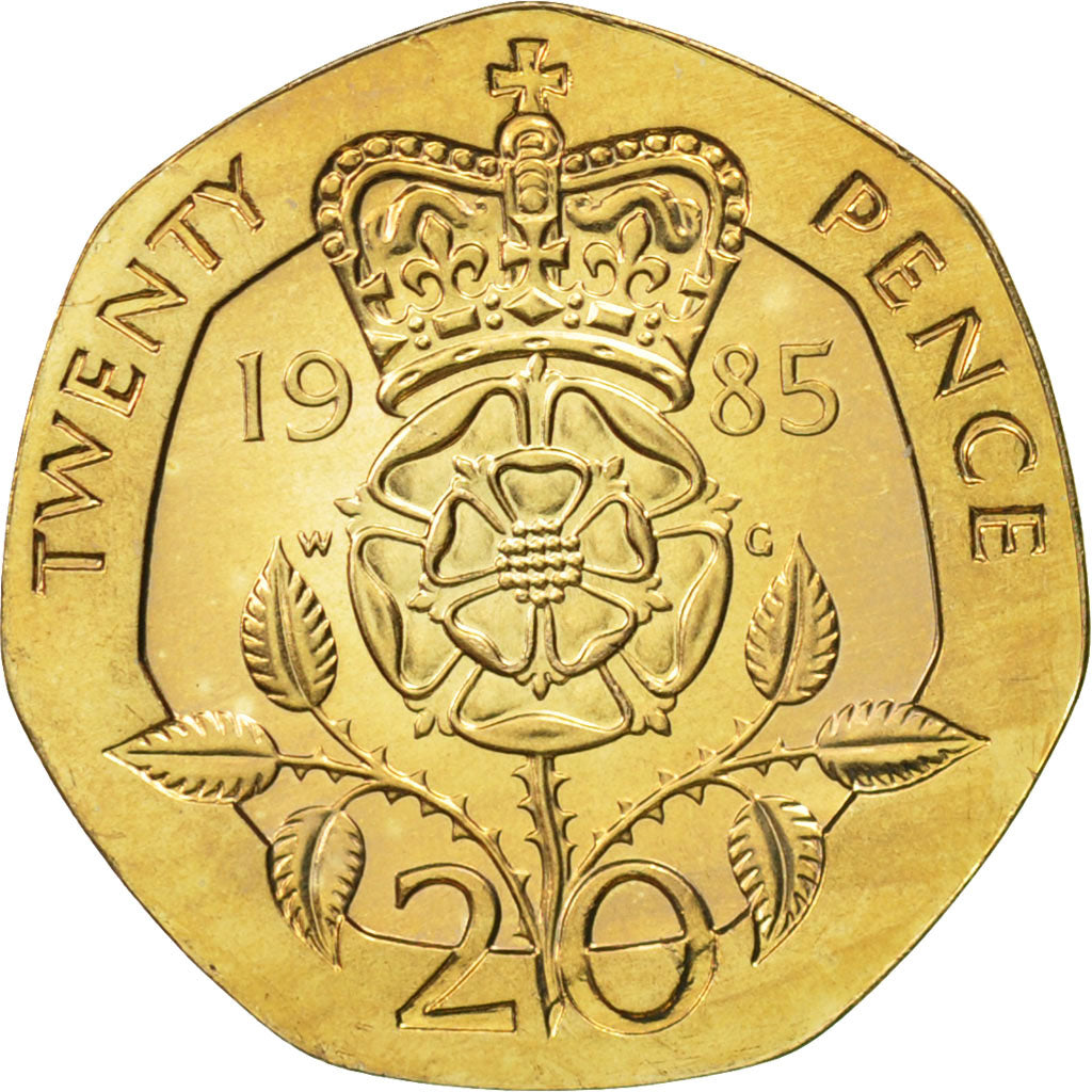 Coin, Great Britain, Elizabeth II, 20 Pence, 1985, MS(65-70), Copper-nickel