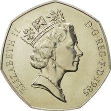 Great Britain, Elizabeth II, 50 Pence, 1985, MS(65-70), Copper-nickel, KM:940.1