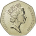Great Britain, Elizabeth II, 50 Pence, 1985, MS(65-70), Copper-nickel, KM:940.1