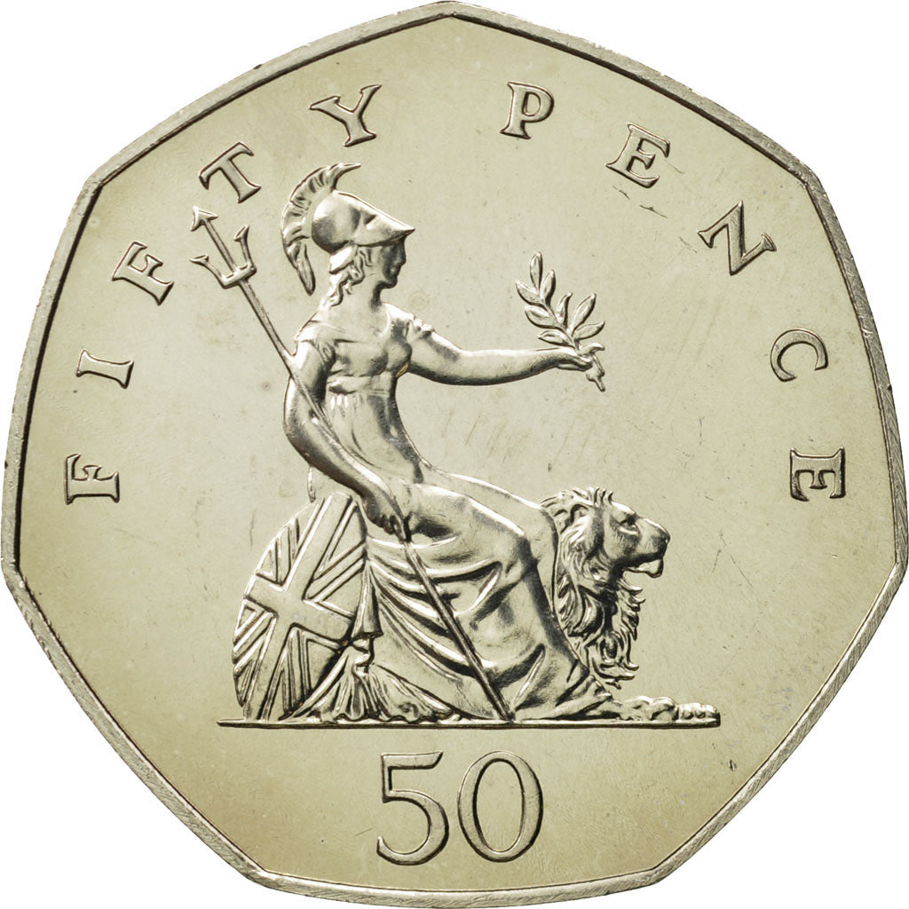 Great Britain, Elizabeth II, 50 Pence, 1985, MS(65-70), Copper-nickel, KM:940.1