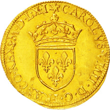 Coin, France, Ecu d'or, 1561, Rouen, AU(55-58), Gold, Sombart:4904