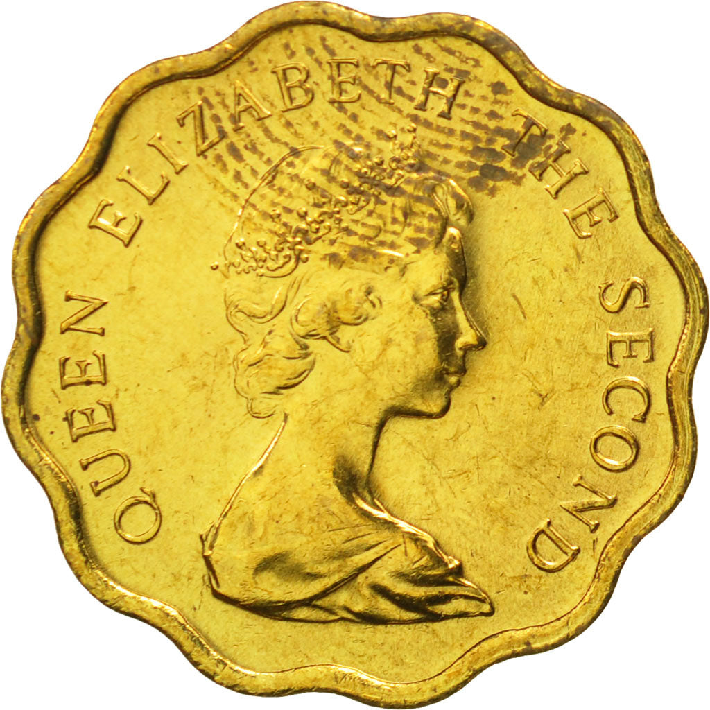 Coin, Hong Kong, Elizabeth II, 20 Cents, 1980, MS(65-70), Nickel-brass, KM:36