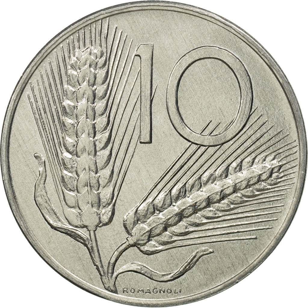 Coin, Italy, 10 Lire, 1984, Rome, MS(65-70), Aluminum, KM:93