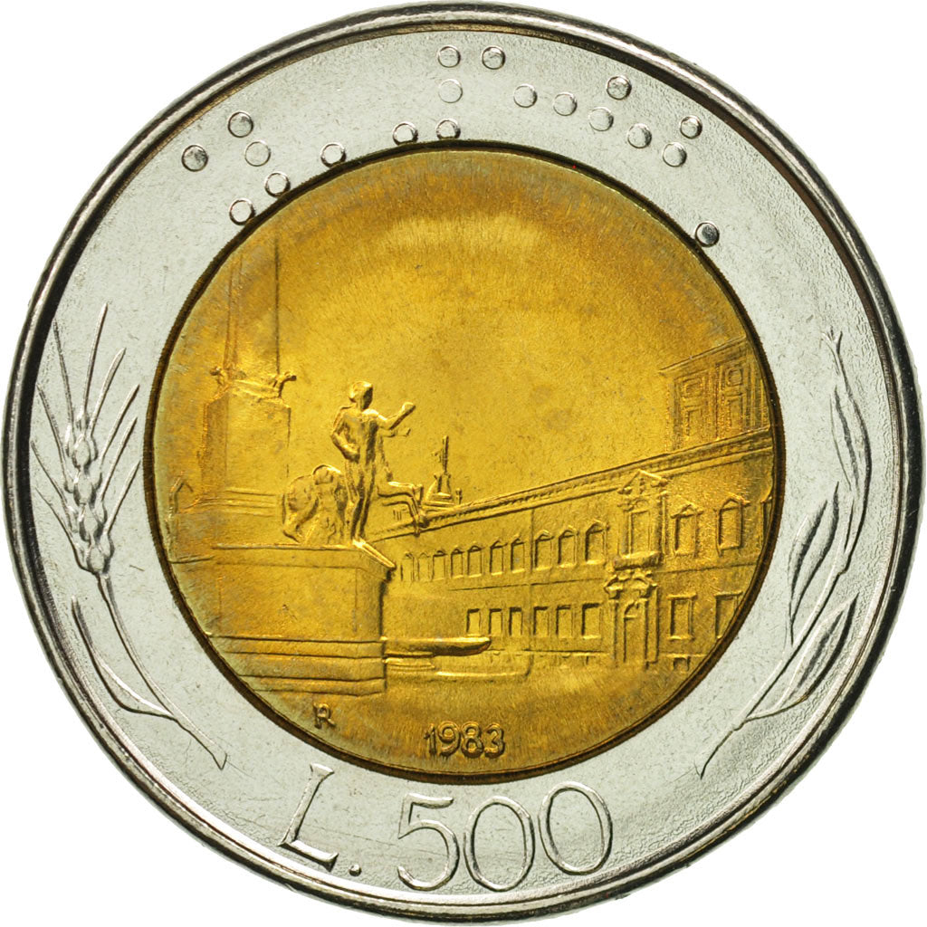 Coin, Italy, 500 Lire, 1983, Rome, MS(65-70), Bi-Metallic, KM:111