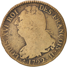 Moneda, Francia, 2 sols françois, 2 Sols, 1792, La Rochelle, BC+, Bronce