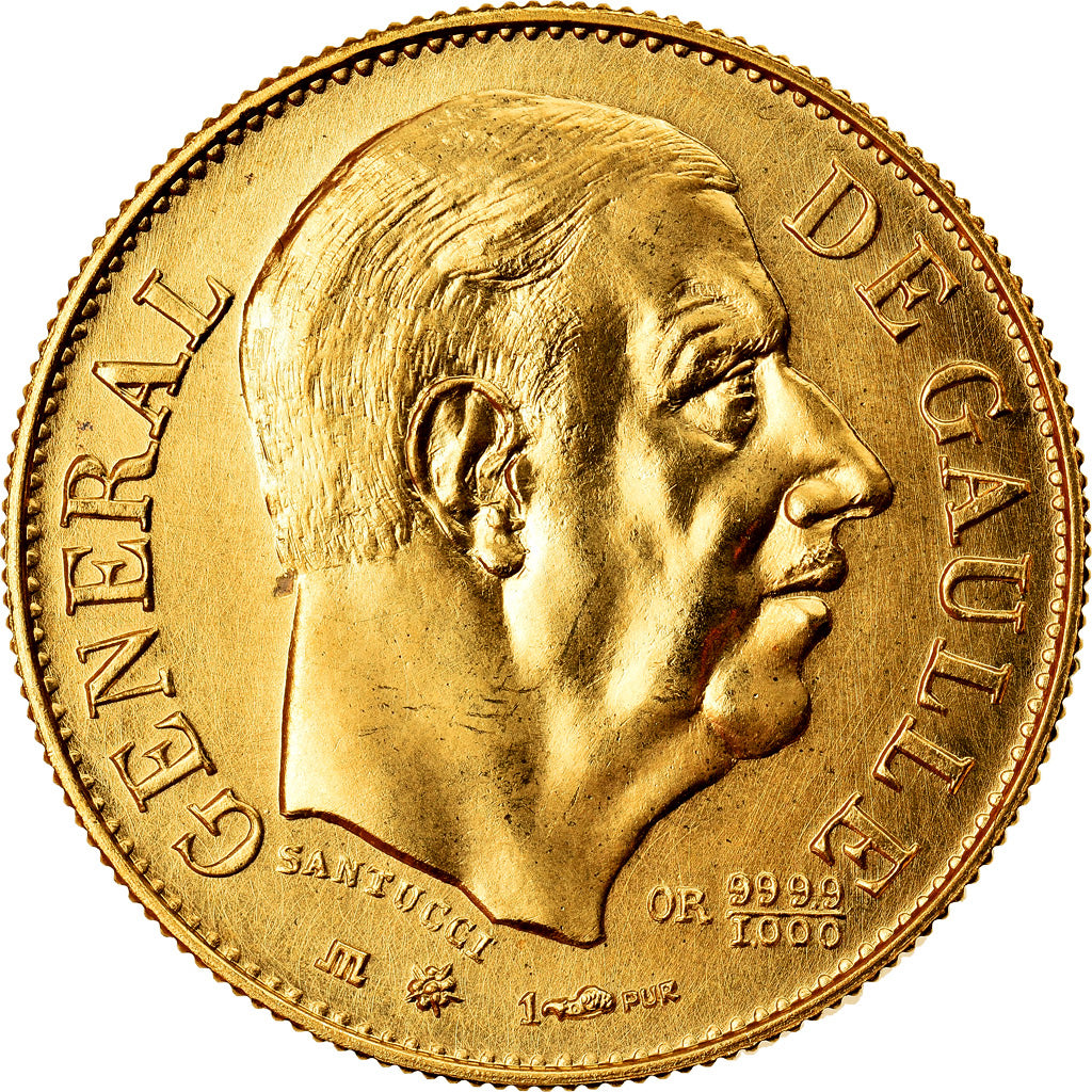 Frankrijk, Medaille, French Fifth Republic, Général De Gaulle, 1980, Santucci