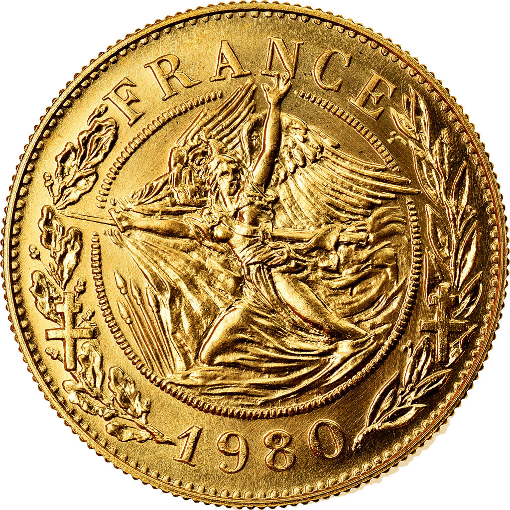 Frankrijk, Medaille, French Fifth Republic, Général De Gaulle, 1980, Santucci