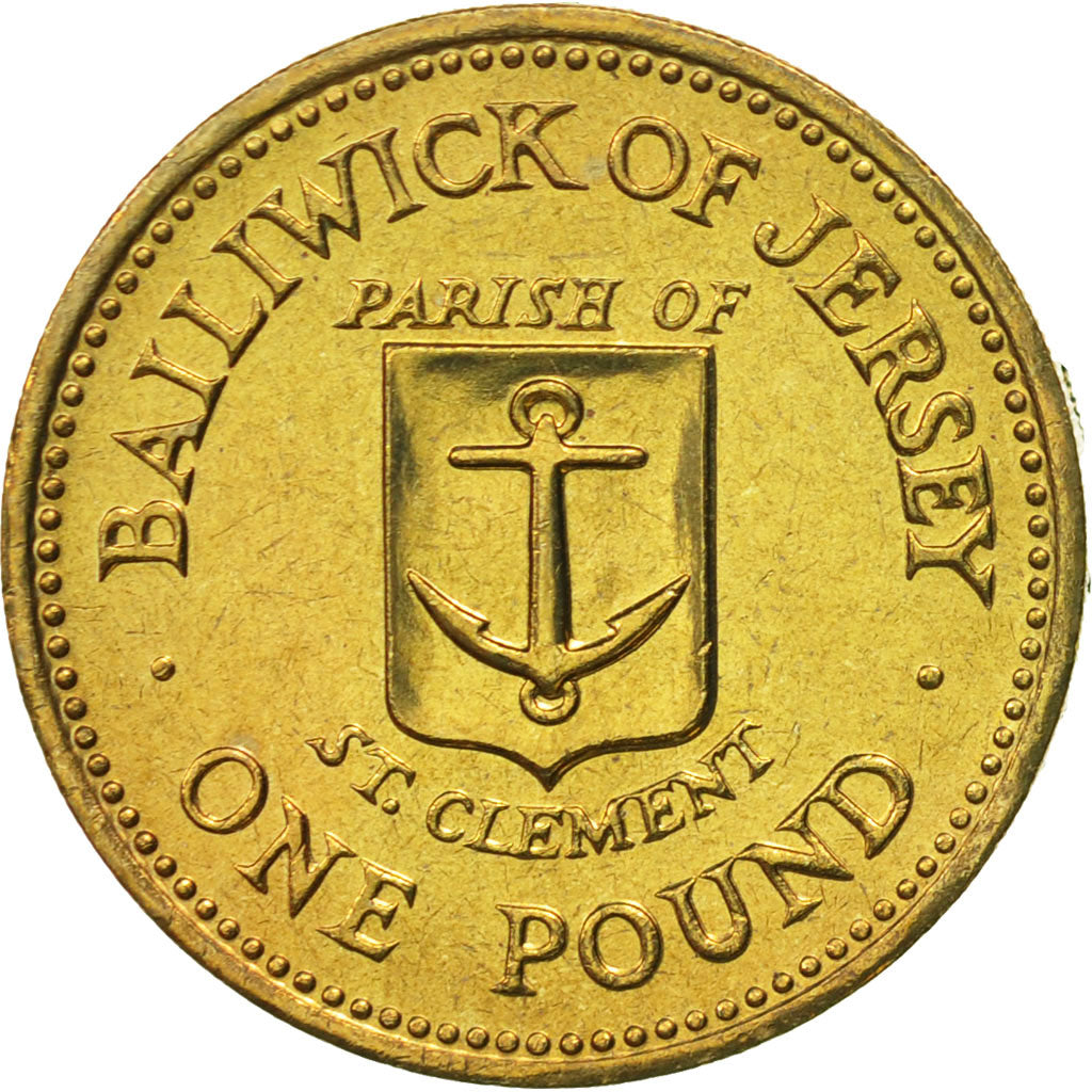 Jersey, Elizabeth II, Pound, 1985, MS(65-70), Nickel-brass, KM:62