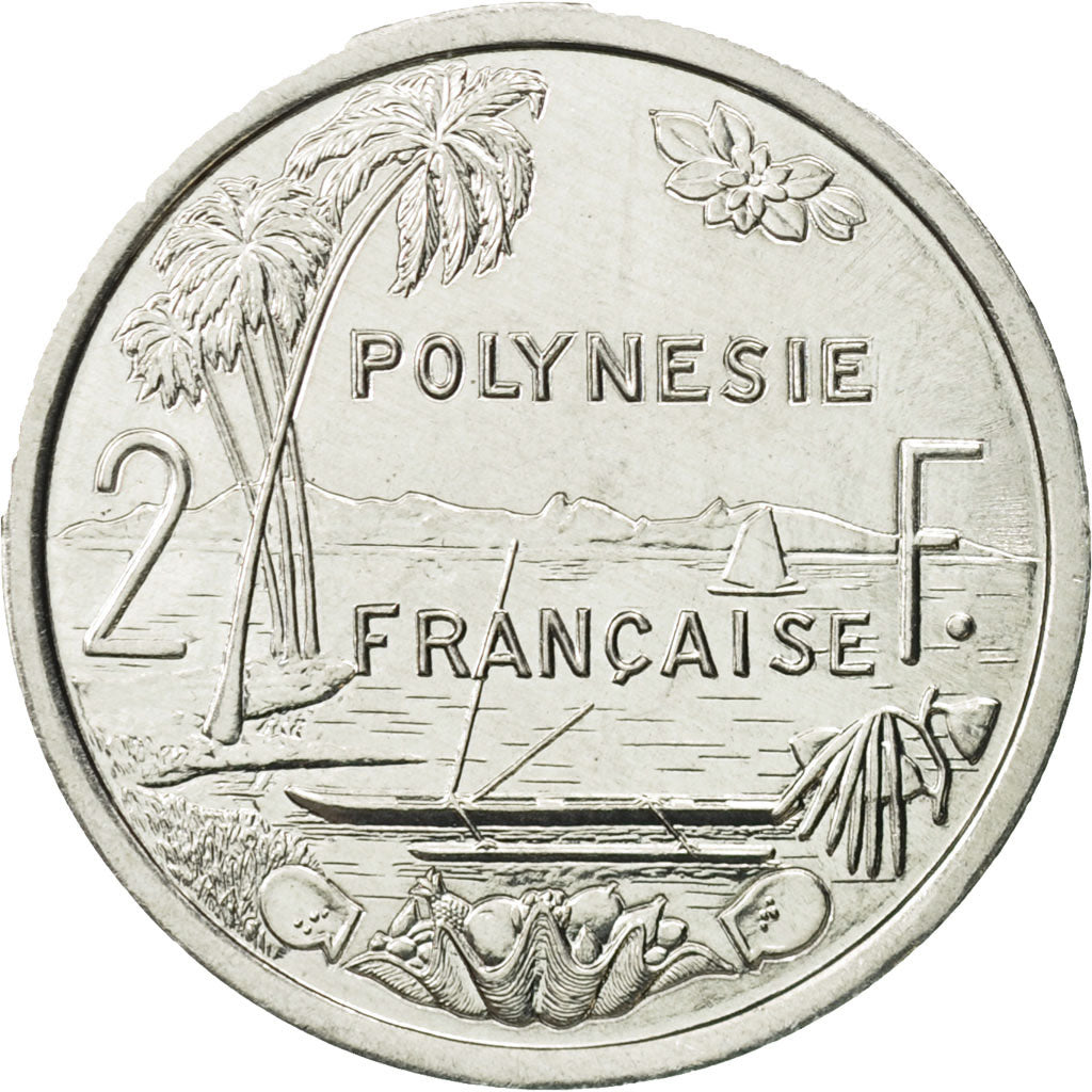 Coin, French Polynesia, 2 Francs, 1986, Paris, MS(65-70), Aluminum, KM:10