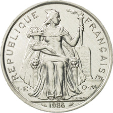 French Polynesia, 5 Francs, 1986, Paris, STGL, Aluminium, KM:12