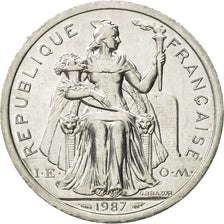 Moneda, Nueva Caledonia, 2 Francs, 1987, Paris, FDC, Aluminio, KM:14