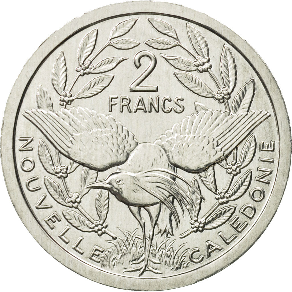 Coin, New Caledonia, 2 Francs, 1987, Paris, MS(65-70), Aluminum, KM:14