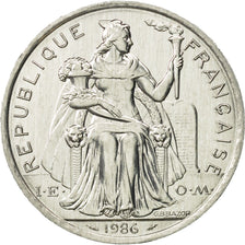 Nouvelle-Calédonie, 5 Francs, 1986, Paris, FDC, Aluminium, KM:16