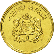 Coin, Morocco, al-Hassan II, 5 Santimat, 1974, MS(65-70), Aluminum-Bronze, KM:59
