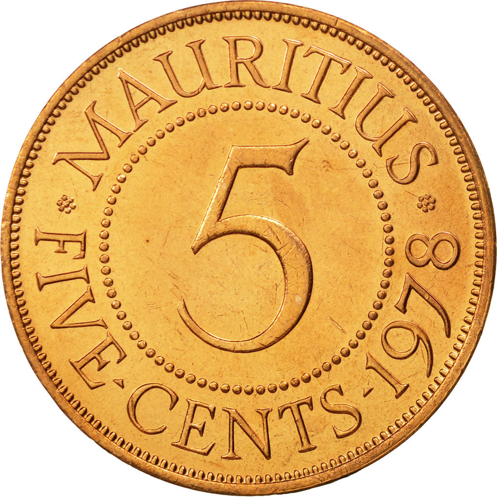 Coin, Mauritius, Elizabeth II, 5 Cents, 1978, MS(65-70), Bronze, KM:34