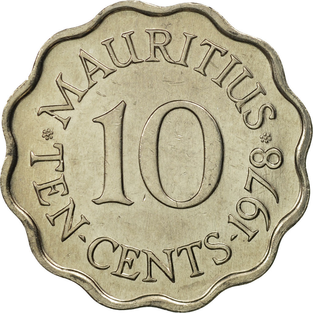 Coin, Mauritius, Elizabeth II, 10 Cents, 1978, MS(65-70), Copper-nickel, KM:33