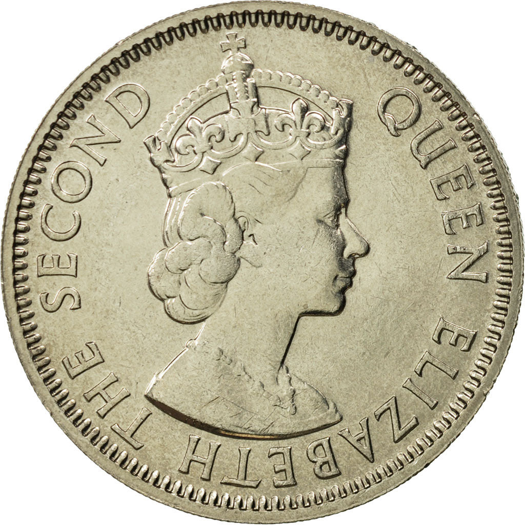 Coin, Mauritius, Elizabeth II, 1/2 Rupee, 1978, MS(65-70), Copper-nickel