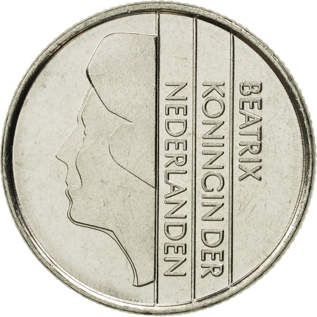 Coin, Netherlands, Beatrix, 25 Cents, 1984, MS(65-70), Nickel, KM:204
