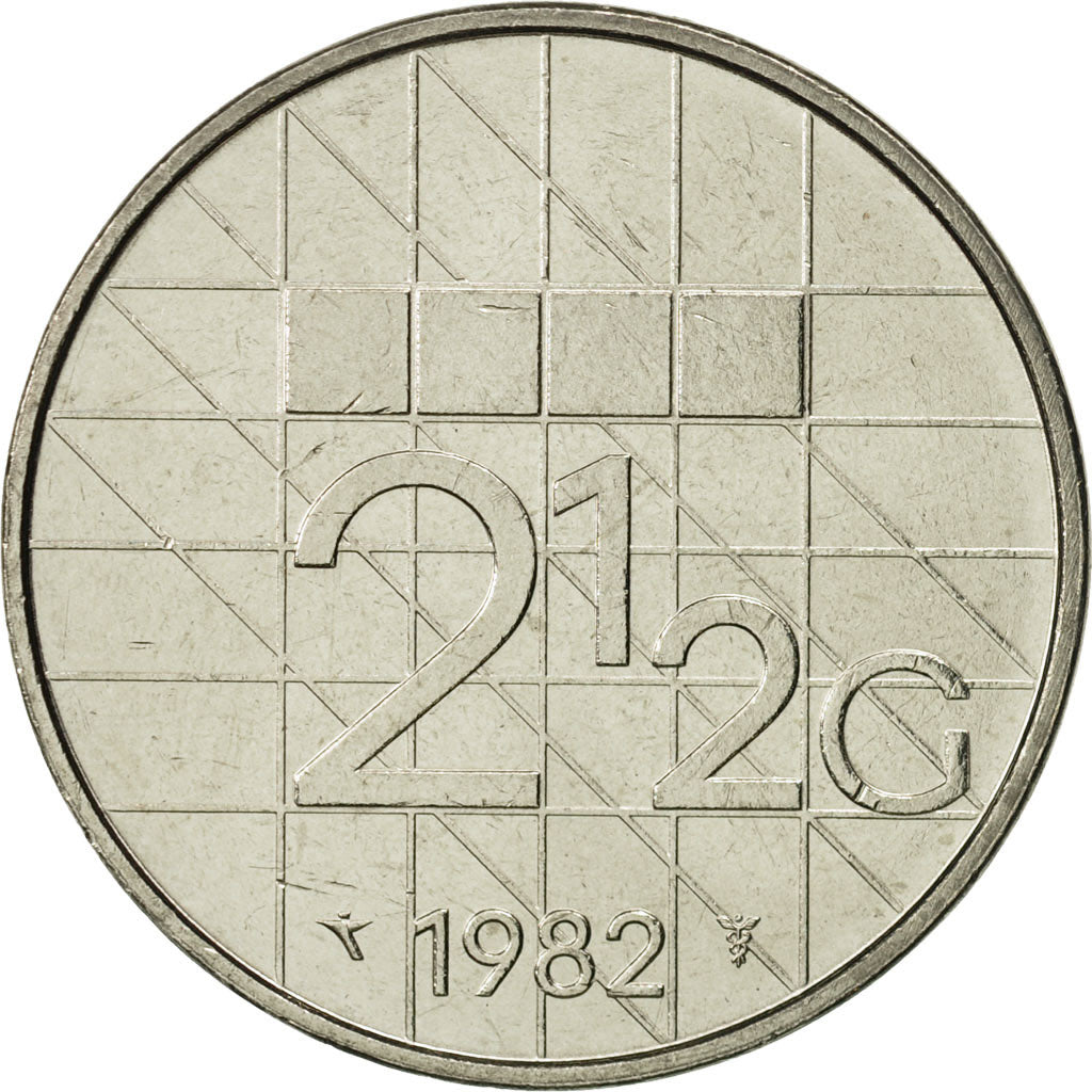 Netherlands, Beatrix, 2-1/2 Gulden, 1982, MS(65-70), Nickel, KM:206