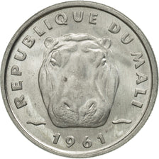 Malí, 5 Francs, 1961, FDC, Aluminio, KM:2