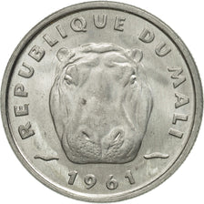Mali, 5 Francs, 1961, MS(65-70), Aluminum, KM:2
