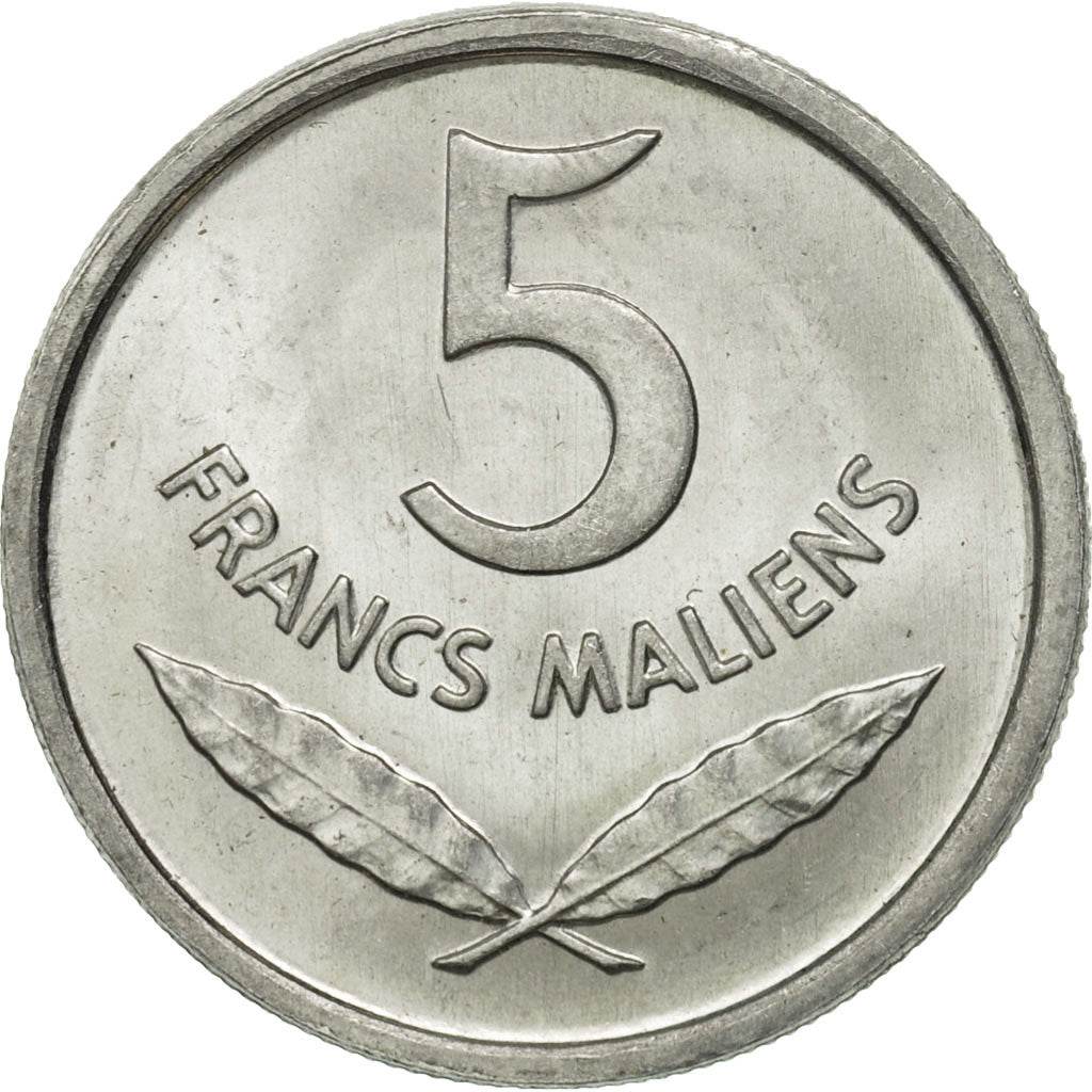 Mali, 5 Francs, 1961, MS(65-70), Aluminum, KM:2