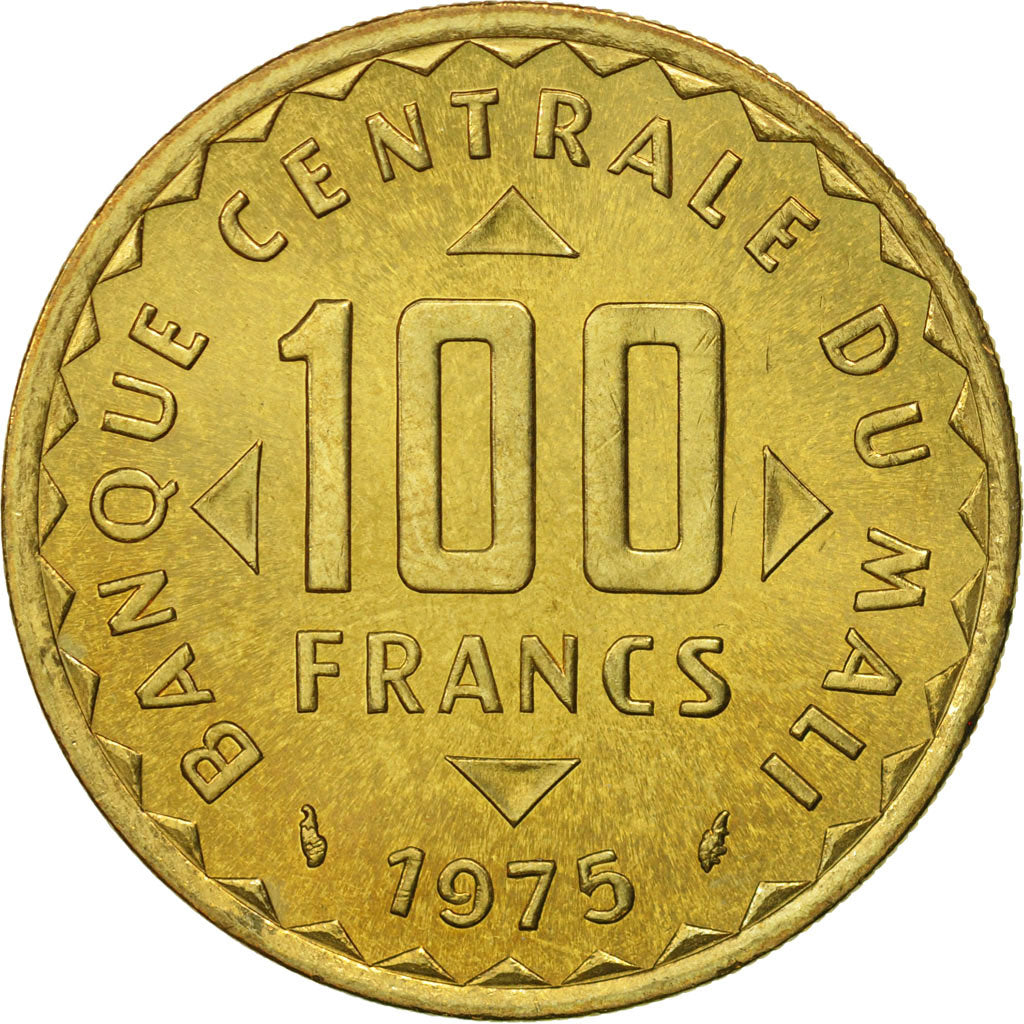 Mali, 100 Francs, 1975, Paris, MS(64), Nickel-brass, KM:10