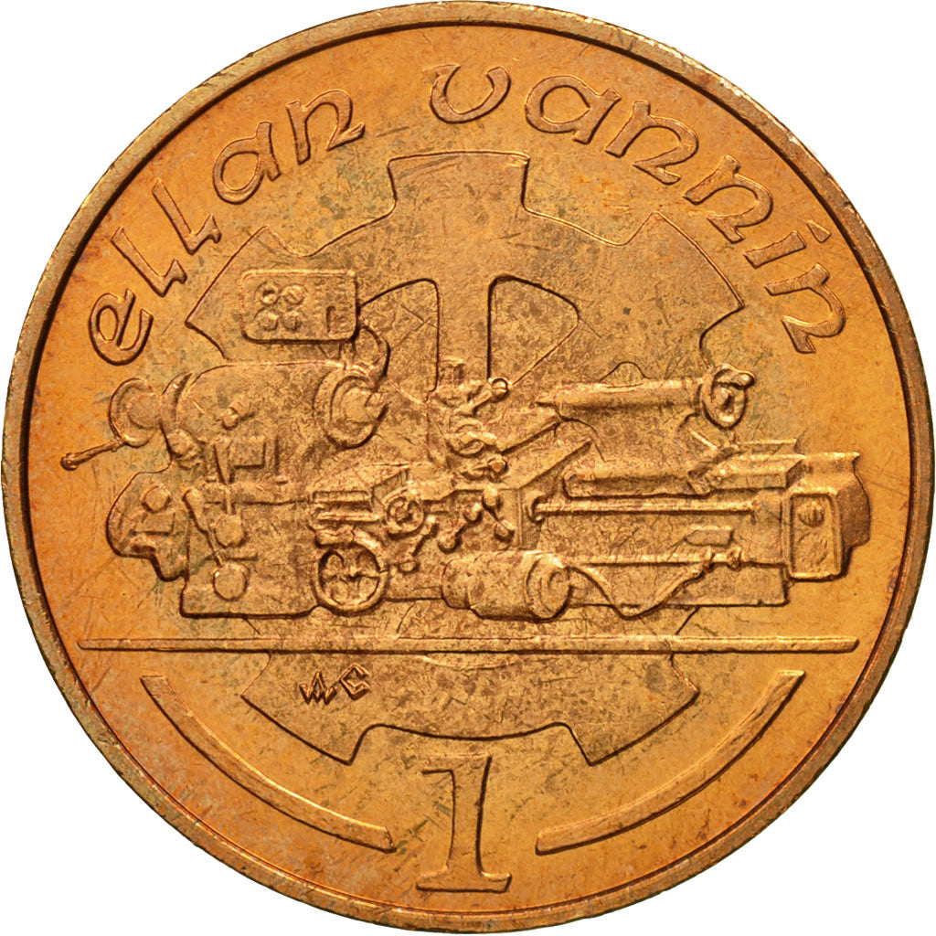 Isle of Man, Elizabeth II, Penny, 1988, MS(65-70), Bronze, KM:207