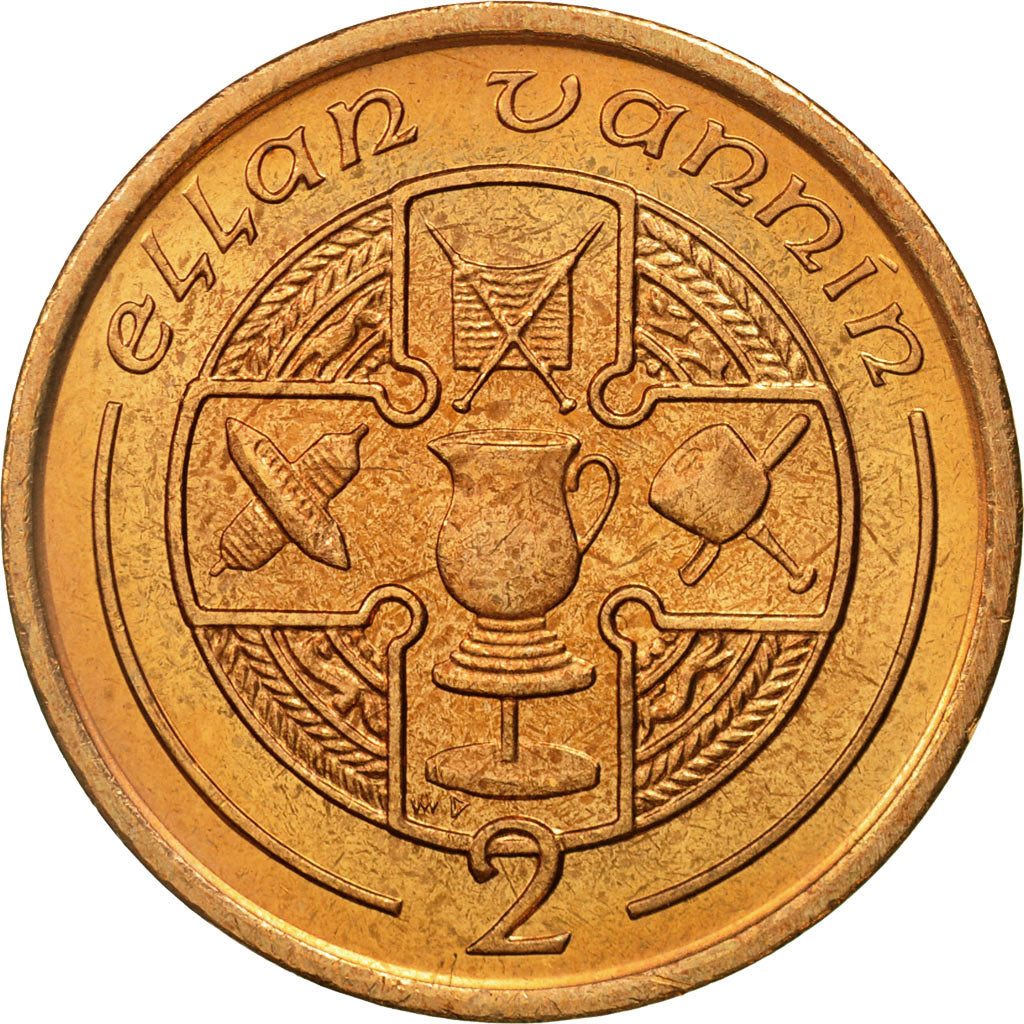 Isle of Man, Elizabeth II, 2 Pence, 1988, MS(65-70), Bronze, KM:208
