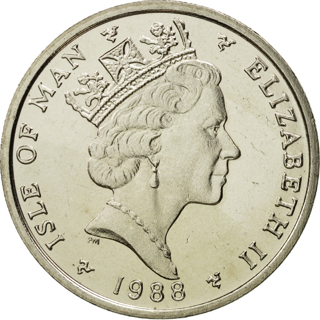 Coin, Isle of Man, Elizabeth II, 5 Pence, 1988, MS(65-70), Copper-nickel