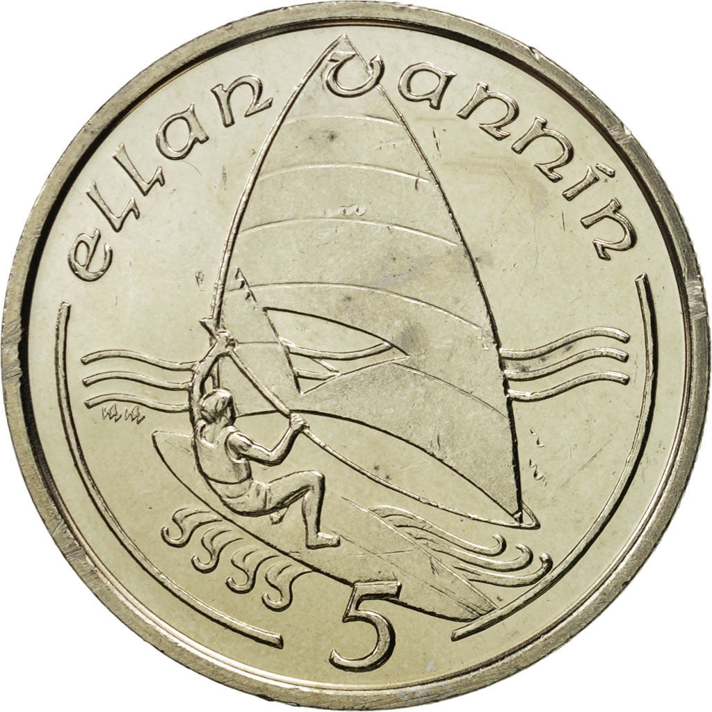 Coin, Isle of Man, Elizabeth II, 5 Pence, 1988, MS(65-70), Copper-nickel